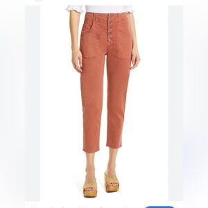 VERONICA BEARD Arya High Rise Straight Leg Jeans in Terracotta
